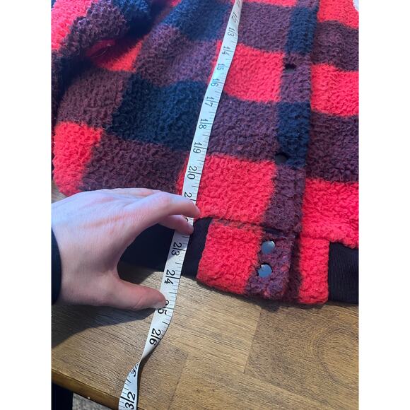 PINK Utah Utes University of Utah Buffalo Check Sherpa Jacket Coat Small - Picture 9 of 14